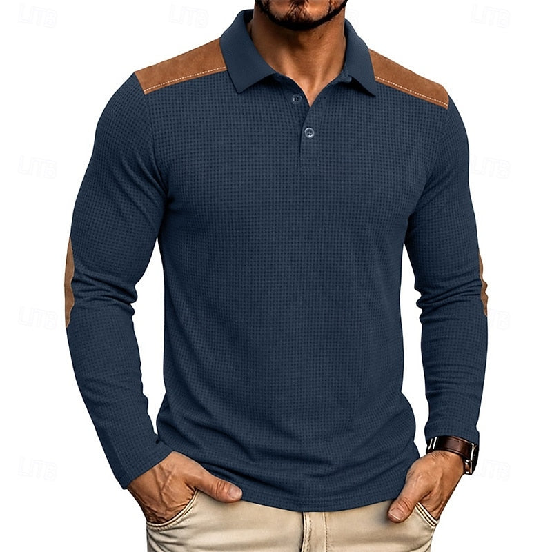 Bennett | Textured Colour Block Polo Shirt