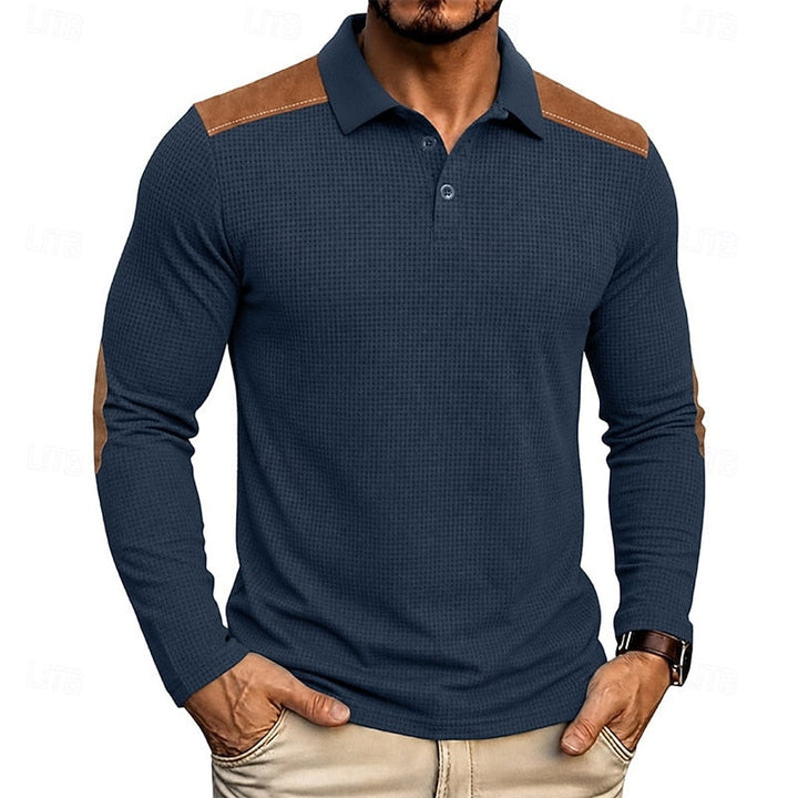 Bennett | Textured Colour Block Polo Shirt
