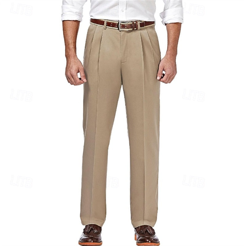 Preston | Pleated Straight-Leg Dress Trousers