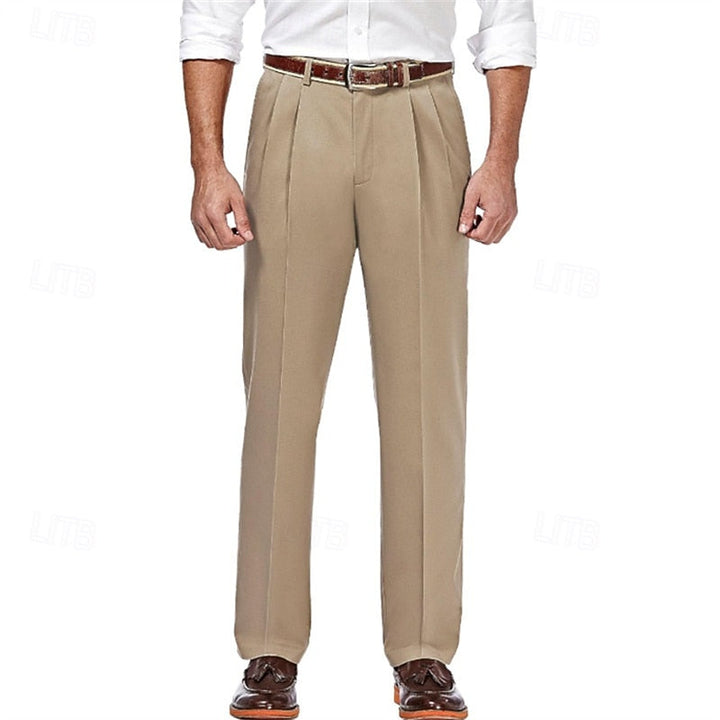 Preston | Pleated Straight-Leg Dress Trousers