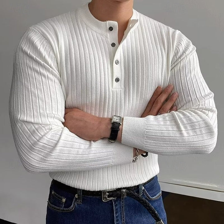 Theo | Ribbed Henley Jumper