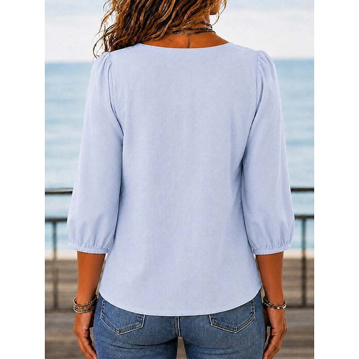 Fern | Lace-Trimmed Square Neck Blouse
