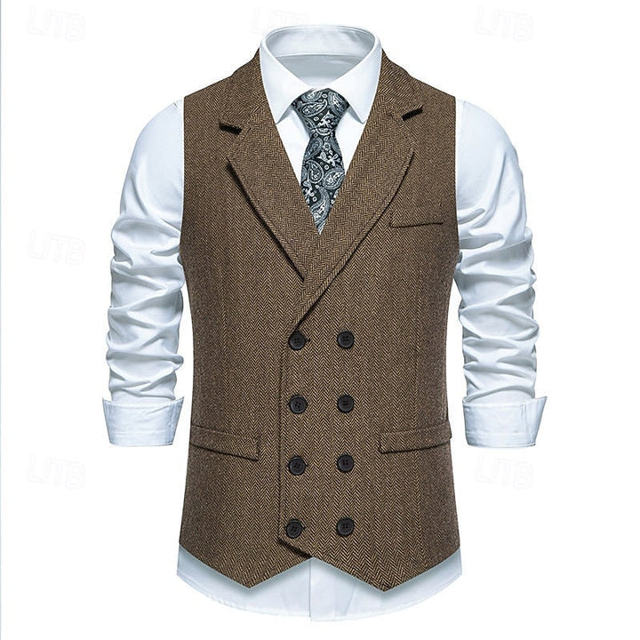 Bennett | Double-Breasted Herringbone Waistcoat