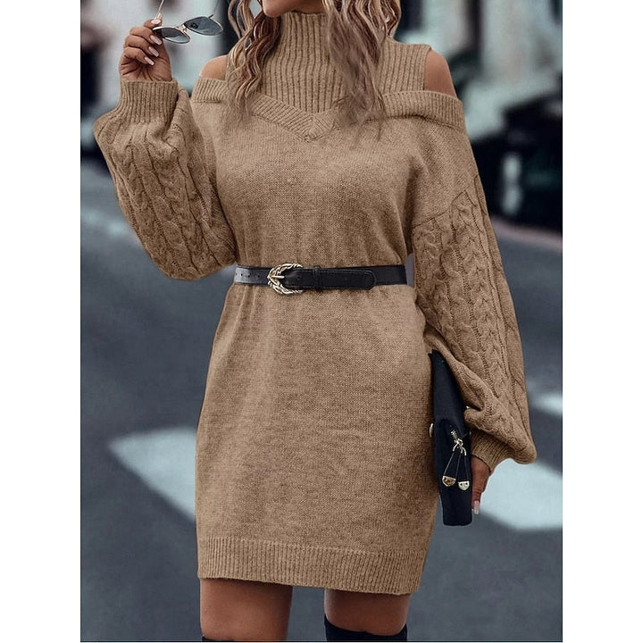 Winifred | Cold-Shoulder Turtleneck Jumper Dress