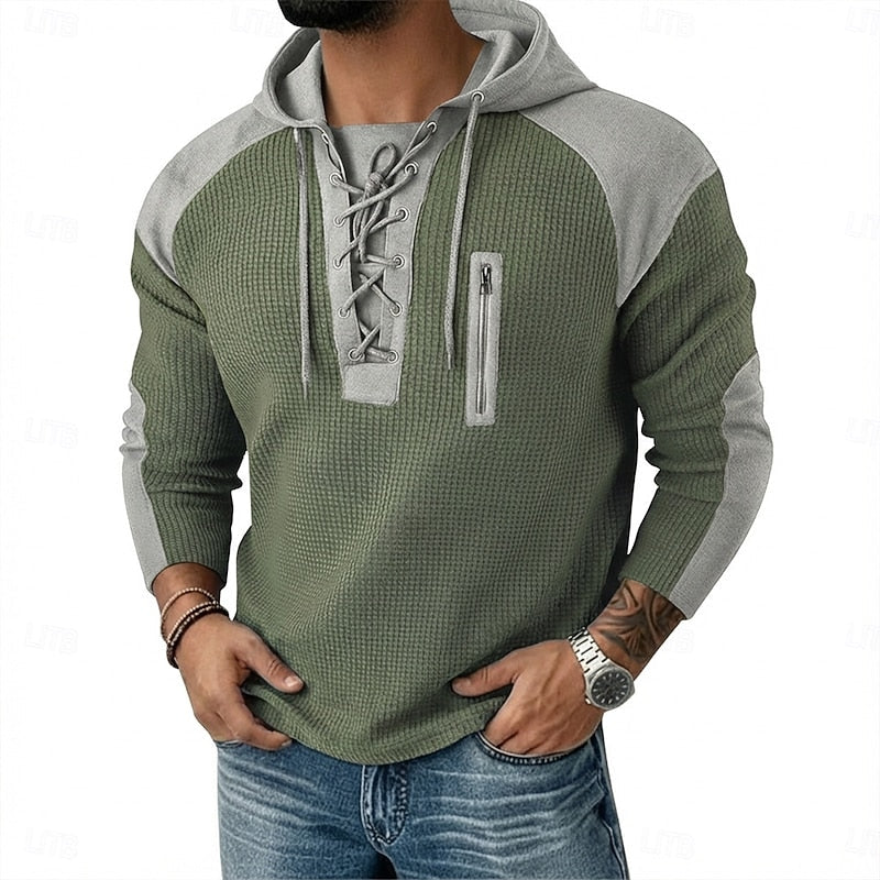 Wesley | Lace-Up Hooded Pullover Hoodie