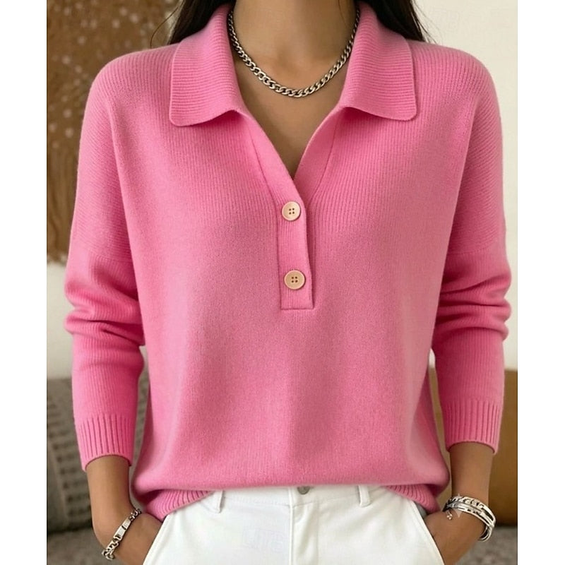 Eliza | Refined Collared Button Pullover