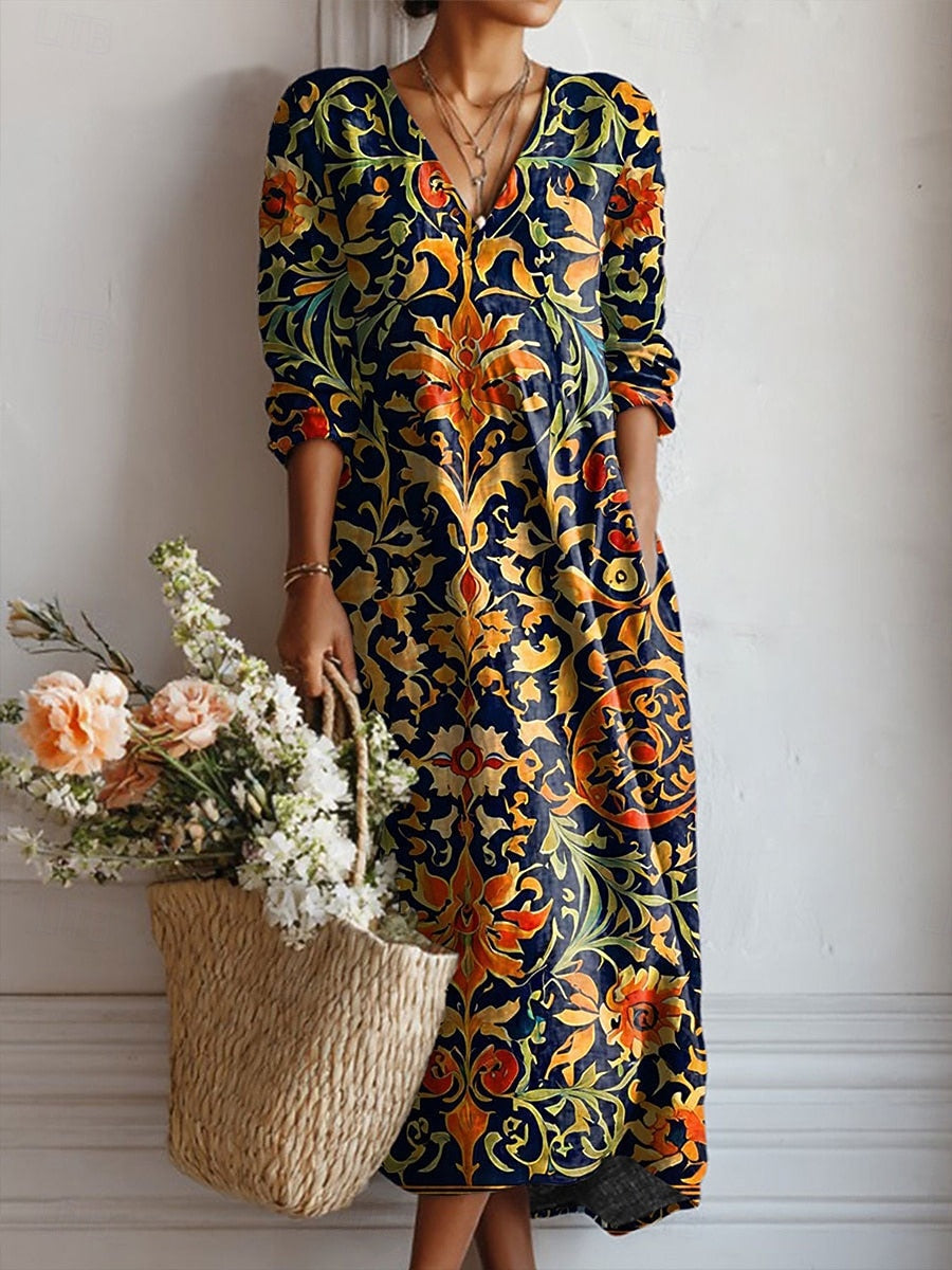 Madison | Comfortable Floral Long Sleeve Dress