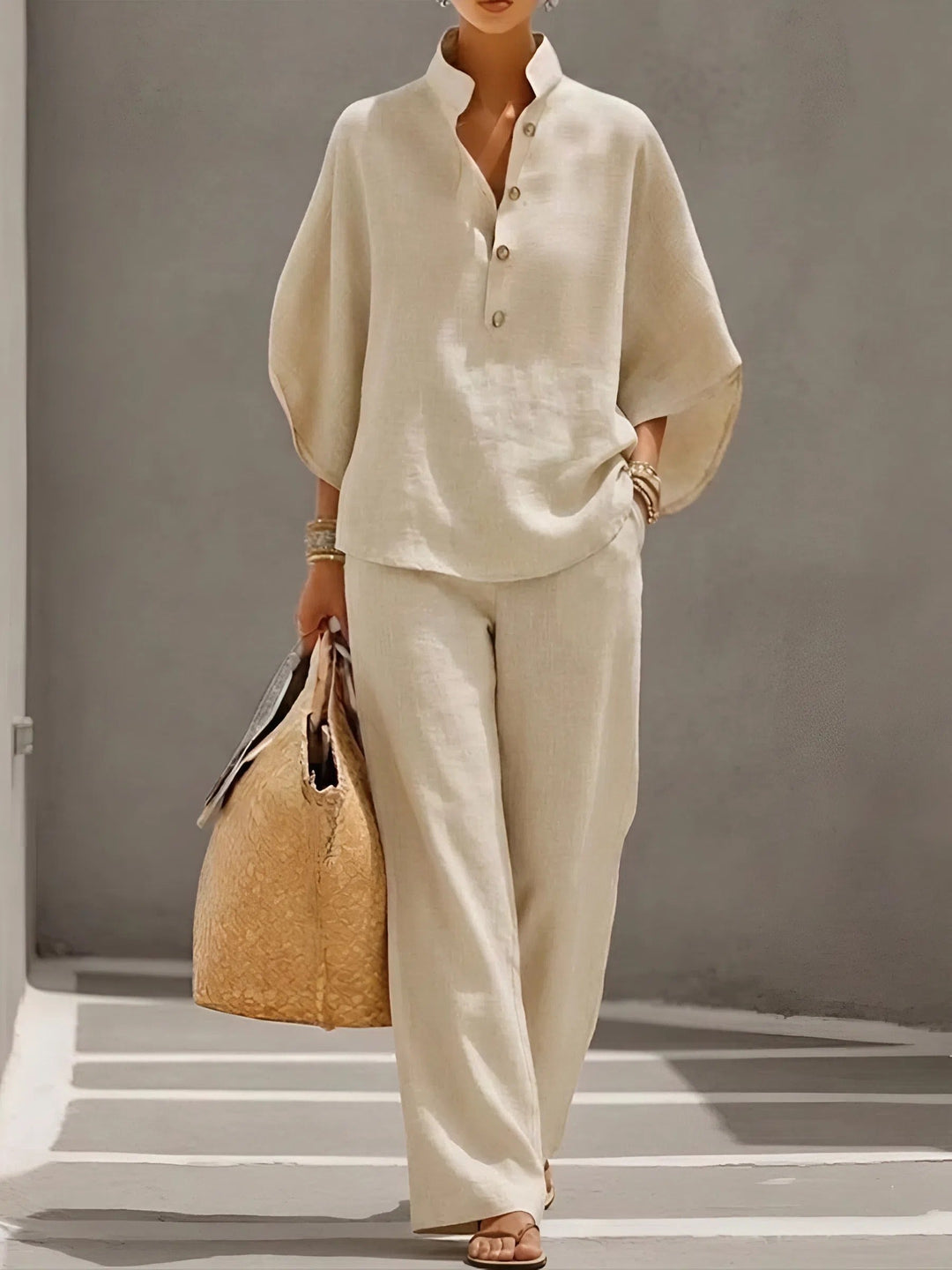 Vienna | Elegant Wide Leg and Collar 2 Piece Set