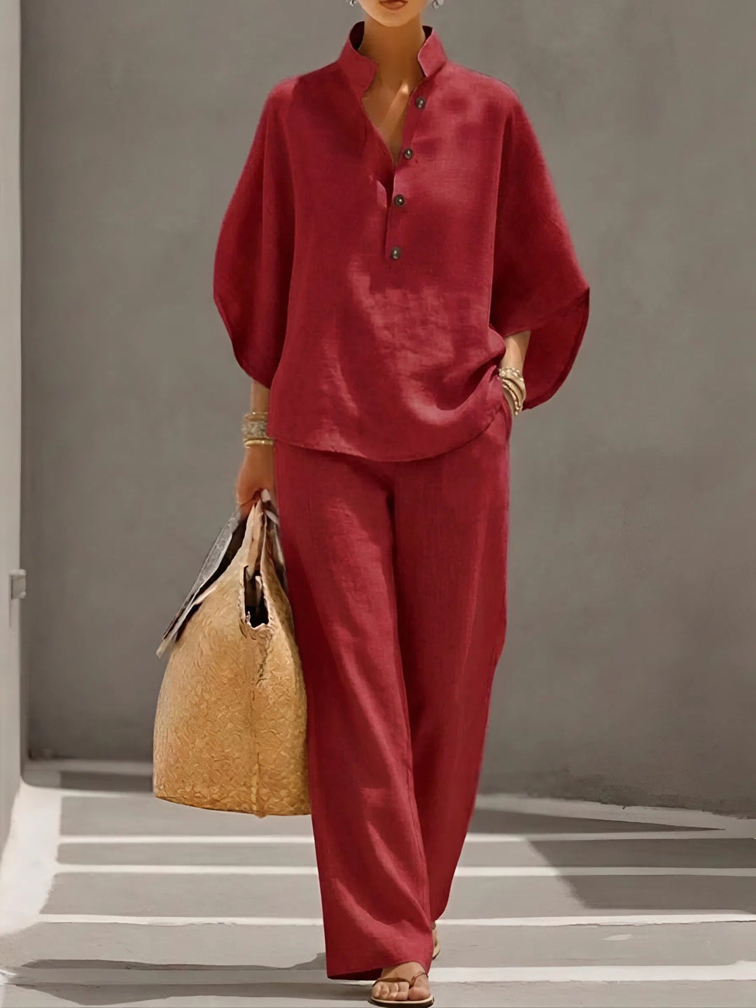 Vienna | Elegant Wide Leg and Collar 2 Piece Set