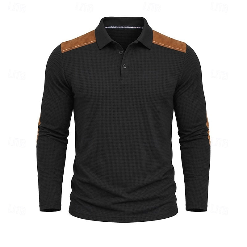 Bennett | Textured Colour Block Polo Shirt