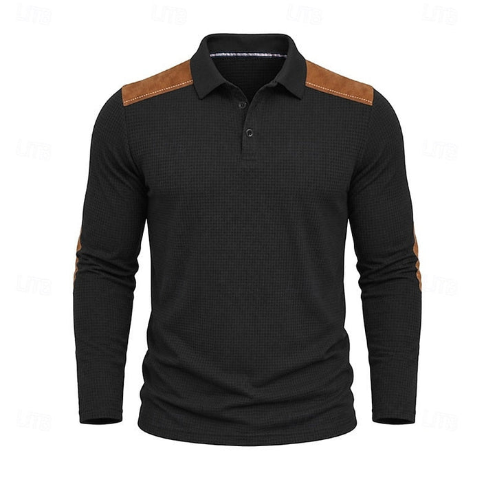 Bennett | Textured Colour Block Polo Shirt