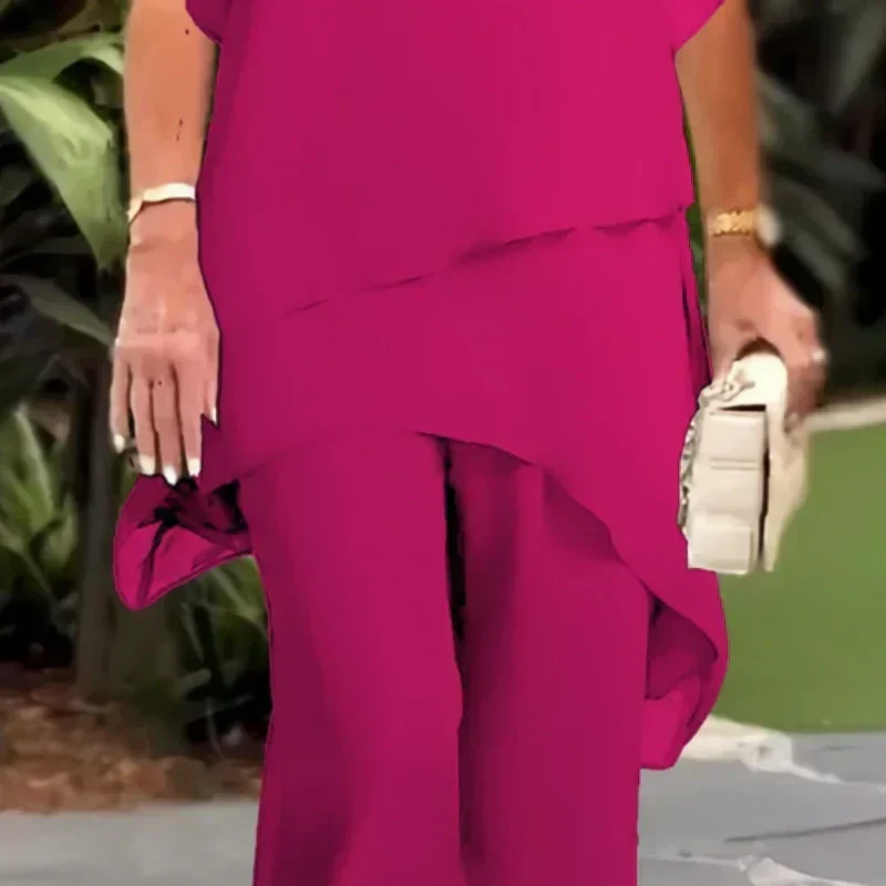 Valeria | Elegant Draped Palazzo Trousers Set