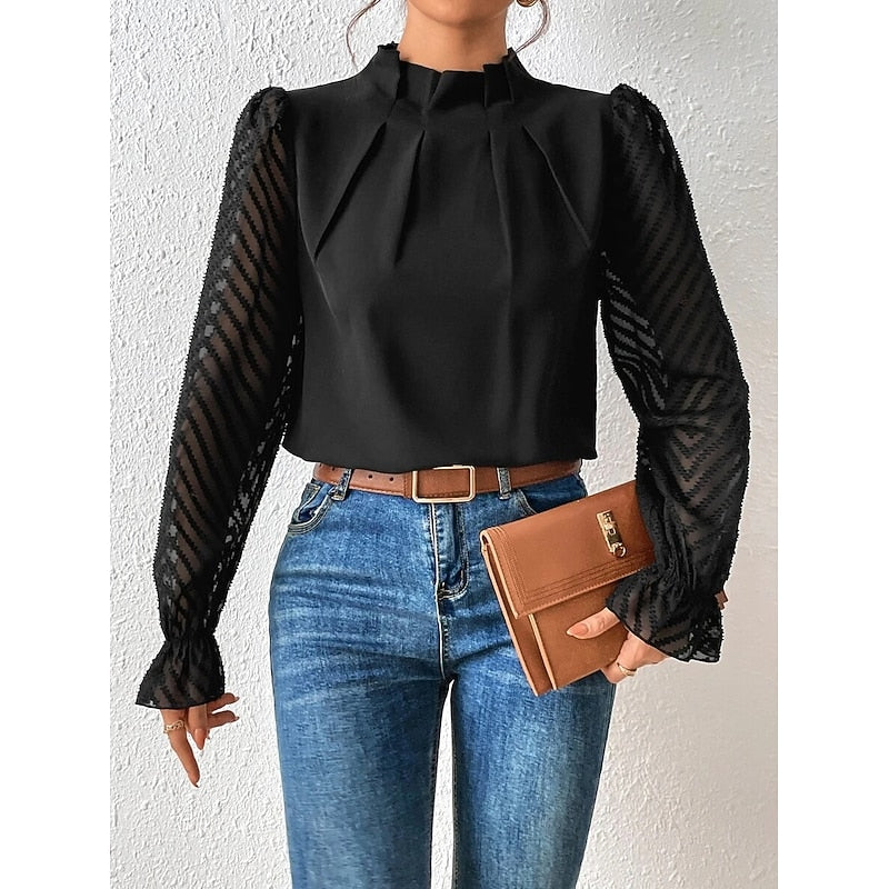 Elspeth | Elegant High-Neck Blouse