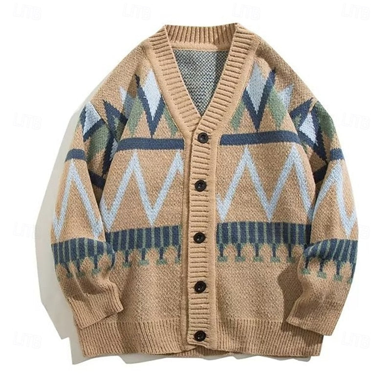 Marcus | Patterned Button-Up Cardigan