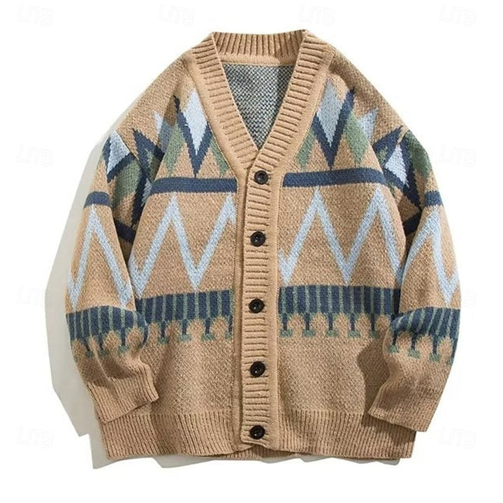 Marcus | Patterned Button-Up Cardigan