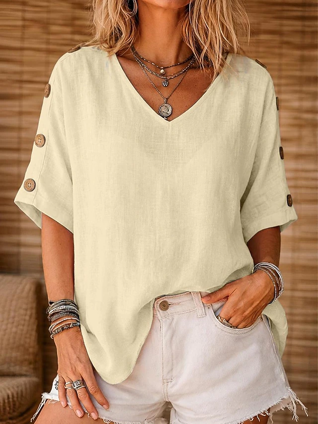 Rosanna | Relaxed Button-Sleeve Blouse