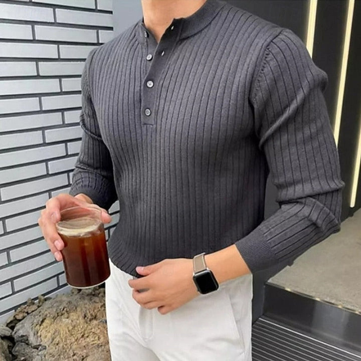 Theo | Ribbed Henley Jumper
