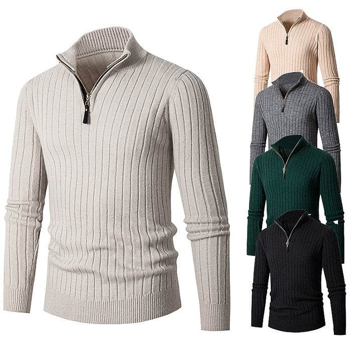 Gavin | Ribbed Quarter-Zip Jumper