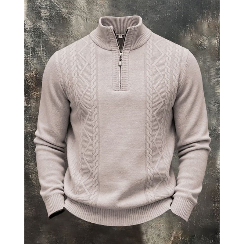 Simon | Cable-Knit Quarter-Zip Jumper