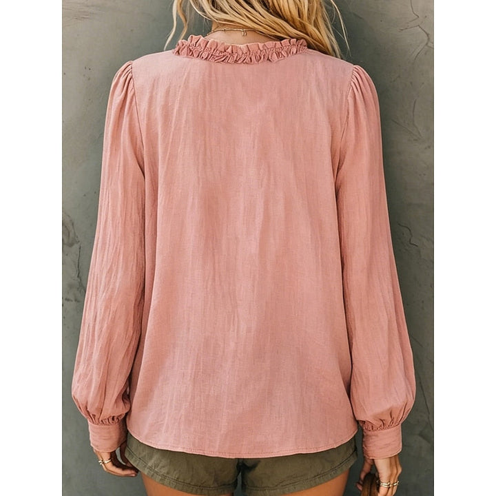 Renata | Ruffled V-Neck Blouse