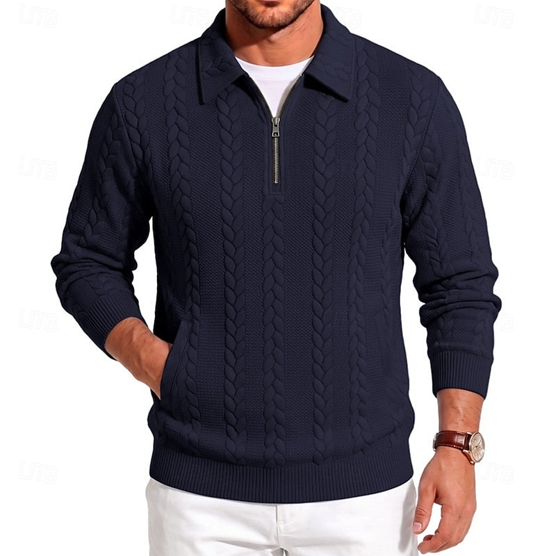 Chase | Textured Quarter-Zip Jumper