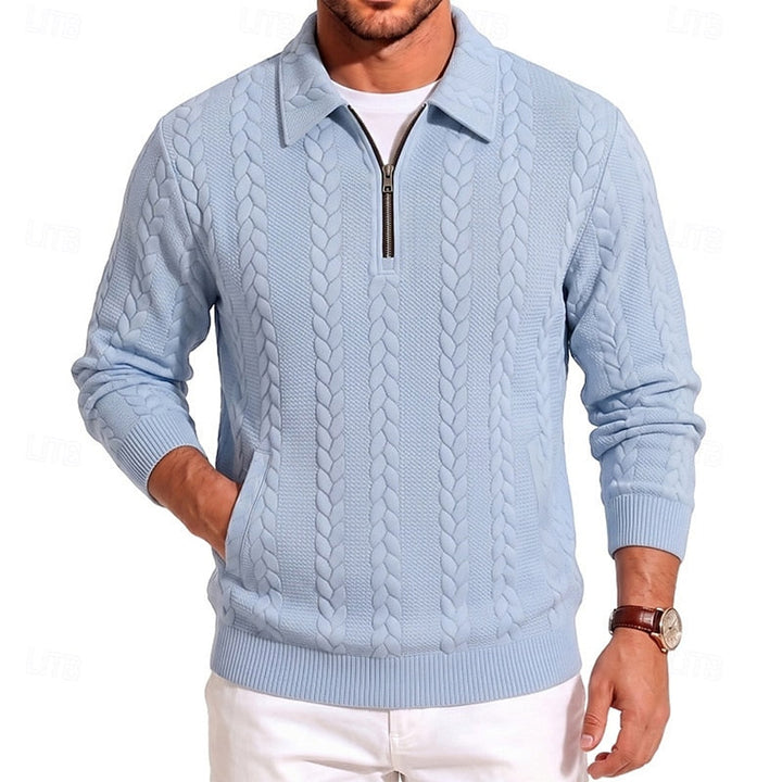 Chase | Textured Quarter-Zip Jumper