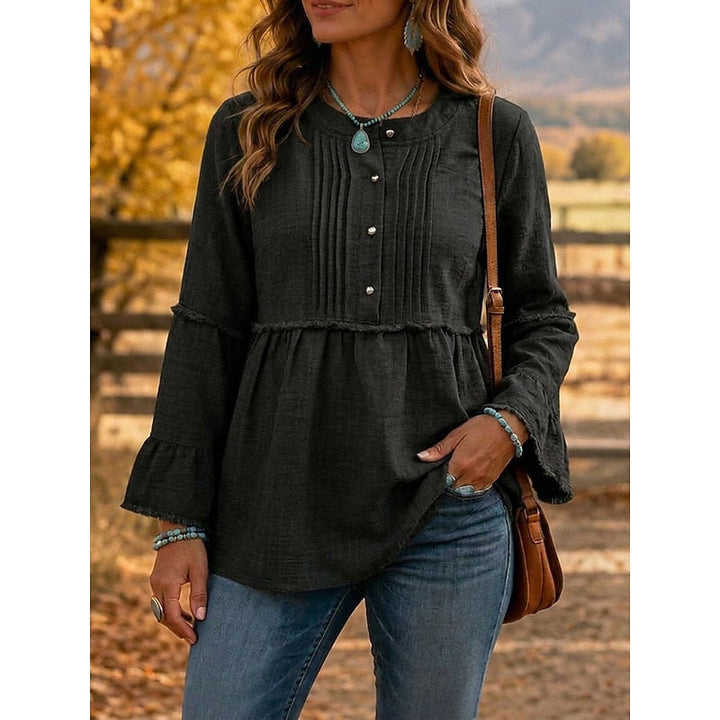 Rosalyn | Pintucked Peplum Blouse