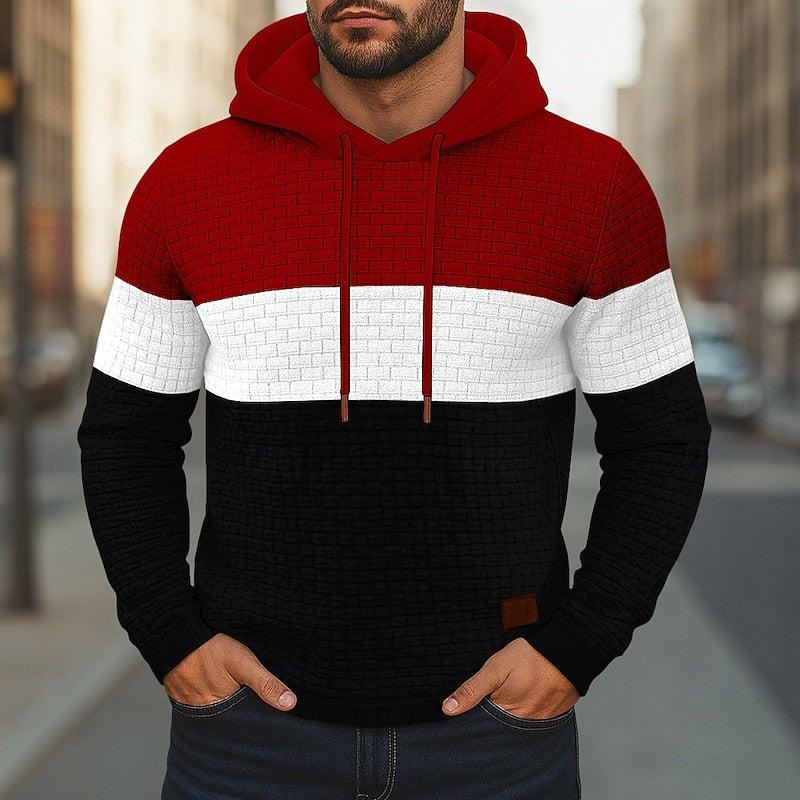 Hollis | colour-Block Textured Hoodie