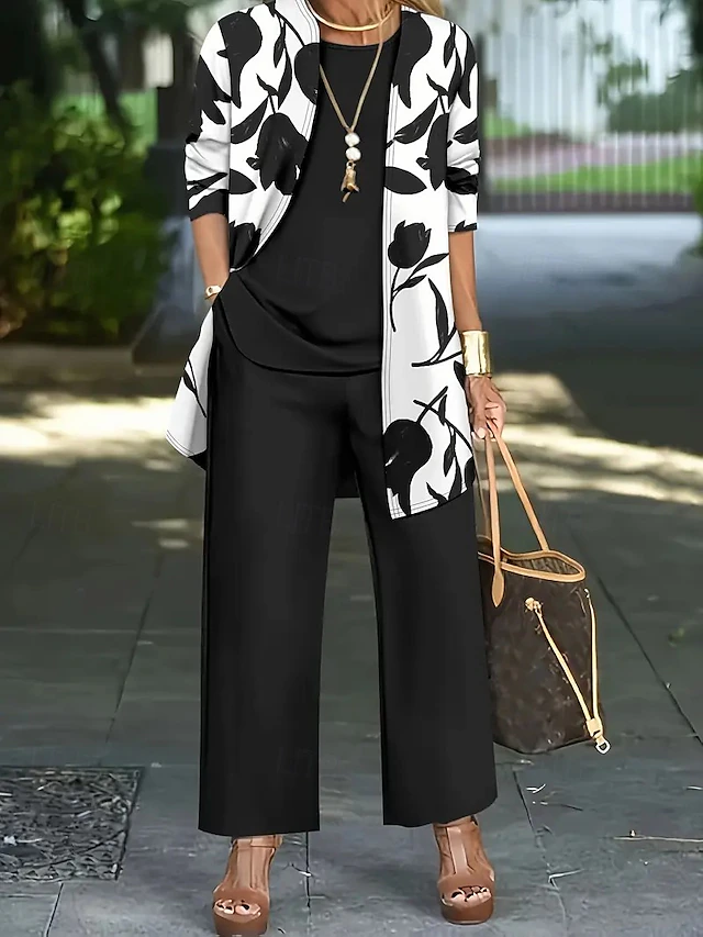 Clementine | Floral Three-Piece Trousers Set