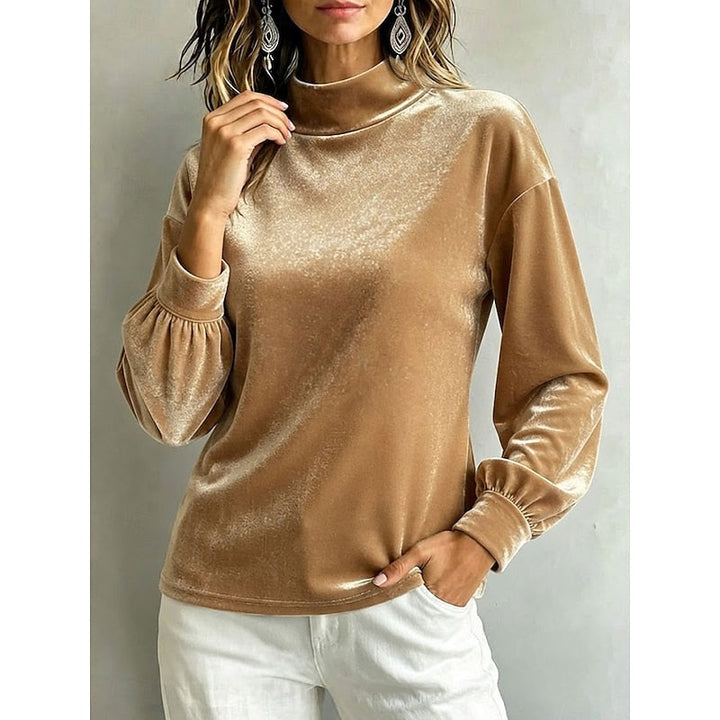 Clarice | Elegant Mock Neck Blouse