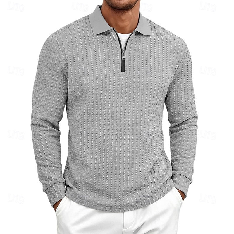 Rhett | Textured Quarter-Zip Polo Shirt