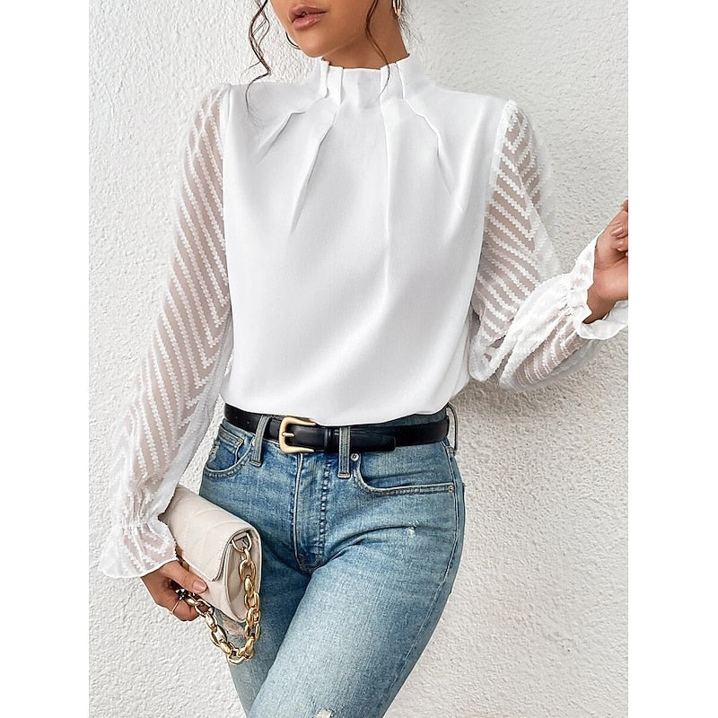 Elspeth | Elegant High-Neck Blouse