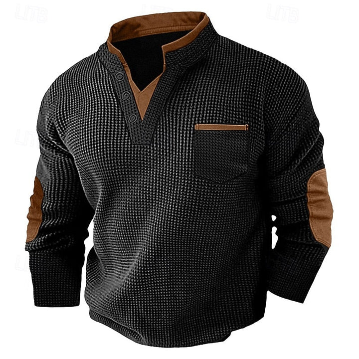Russell | Textured Waffle Henley Shirt