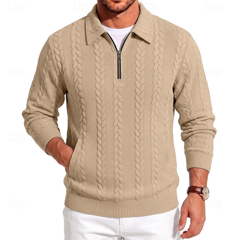 Chase | Textured Quarter-Zip Jumper