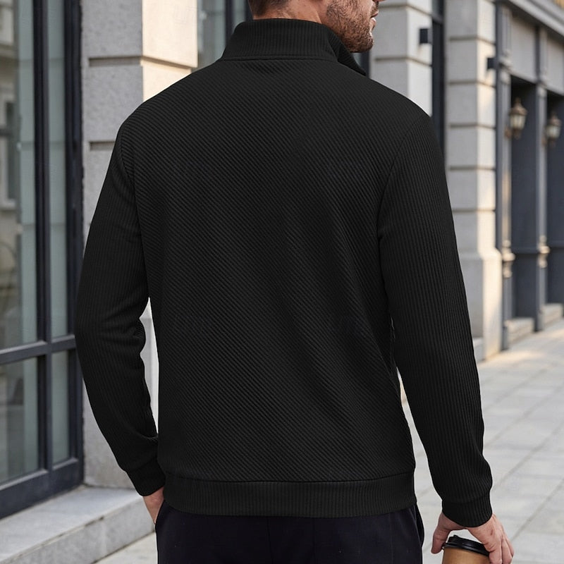 Quentin | Textured Quarter-Zip Pullover