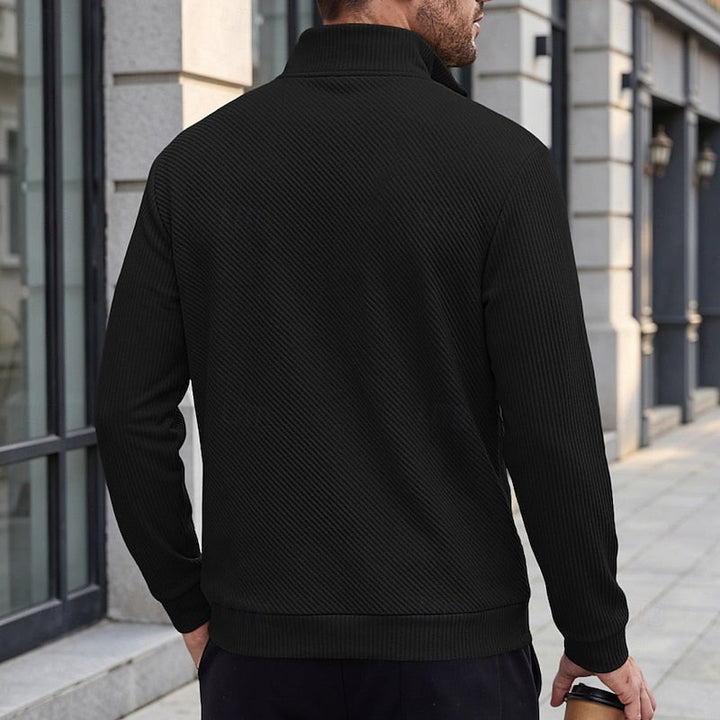 Quentin | Textured Quarter-Zip Pullover