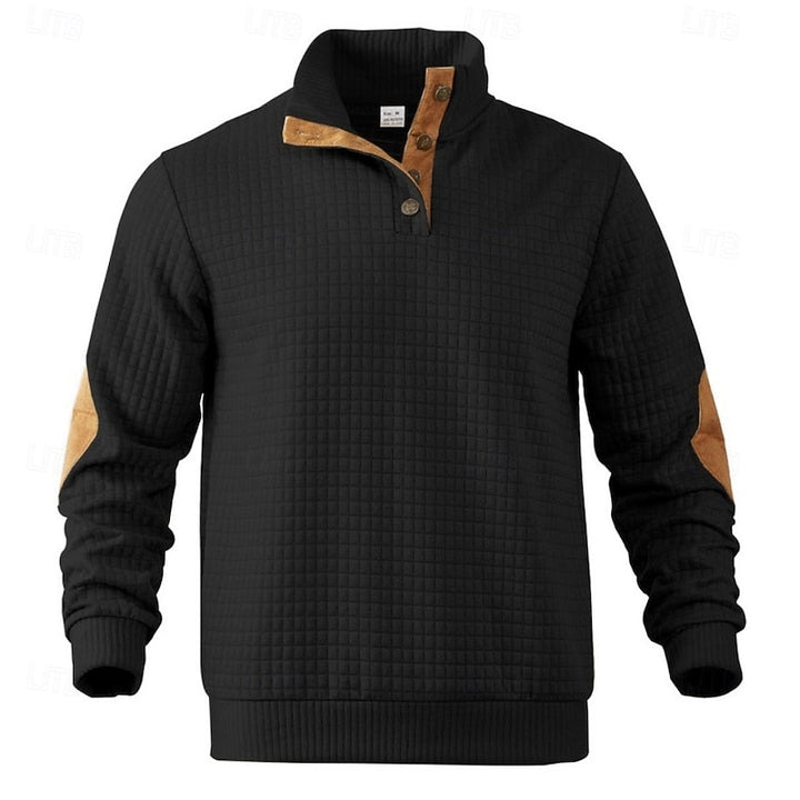Garrett | Textured Standing-Collar Pullover