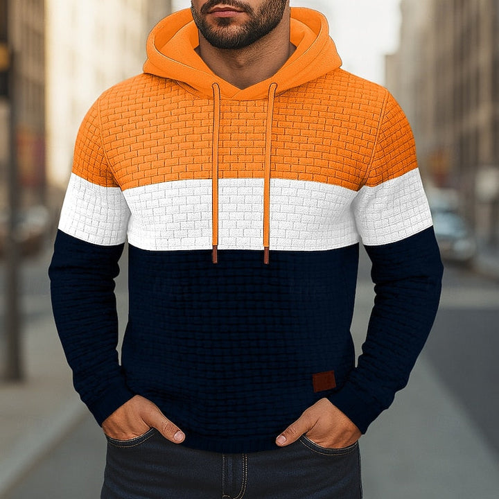 Hollis | colour-Block Textured Hoodie