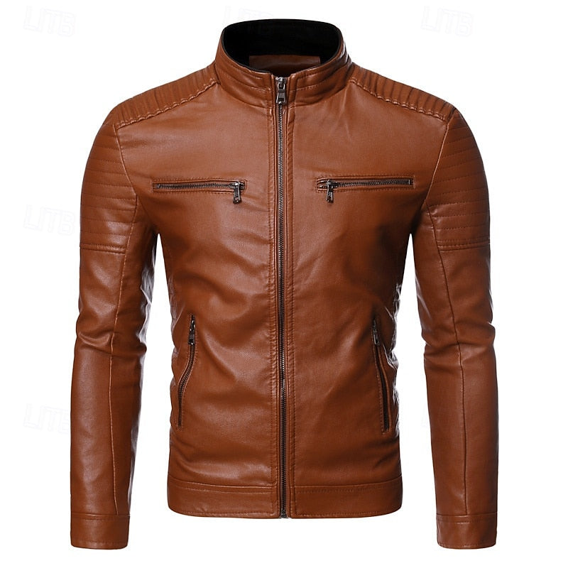 Chandler | Classic Stand-Collar Biker Jacket