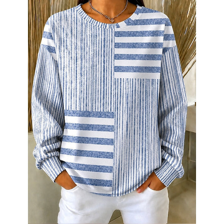 Adelaide | Striped colourblock Crew Neck Sweatshirt