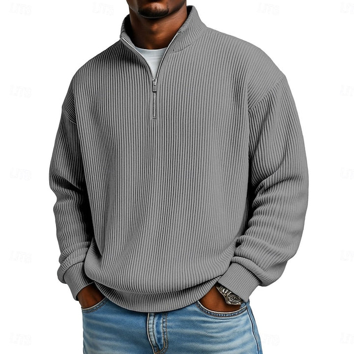 Harlan | Ribbed Quarter-Zip Pullover