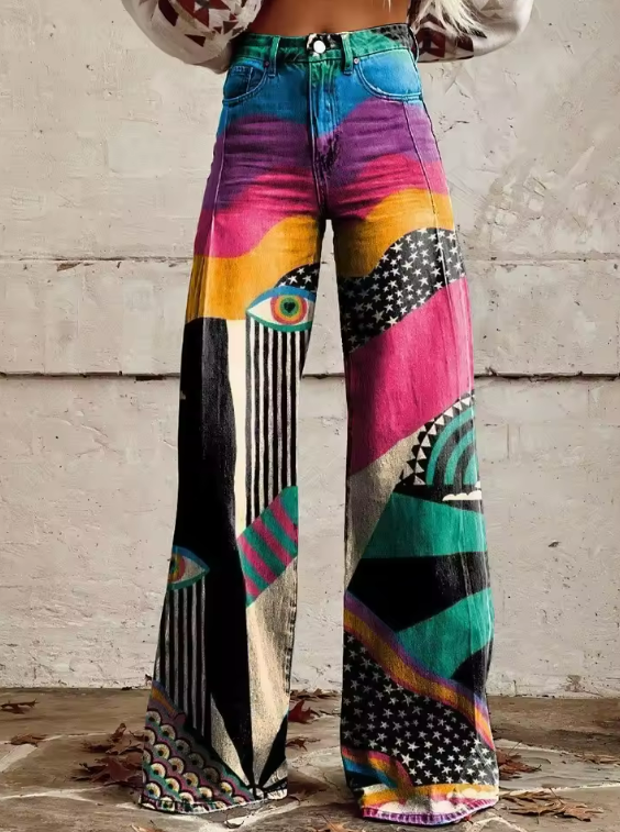 Kelly | Elegant Flared Trousers Boho Chic Trousers