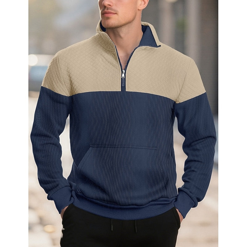 Braxton | Textured Quarter-Zip Sweatshirt