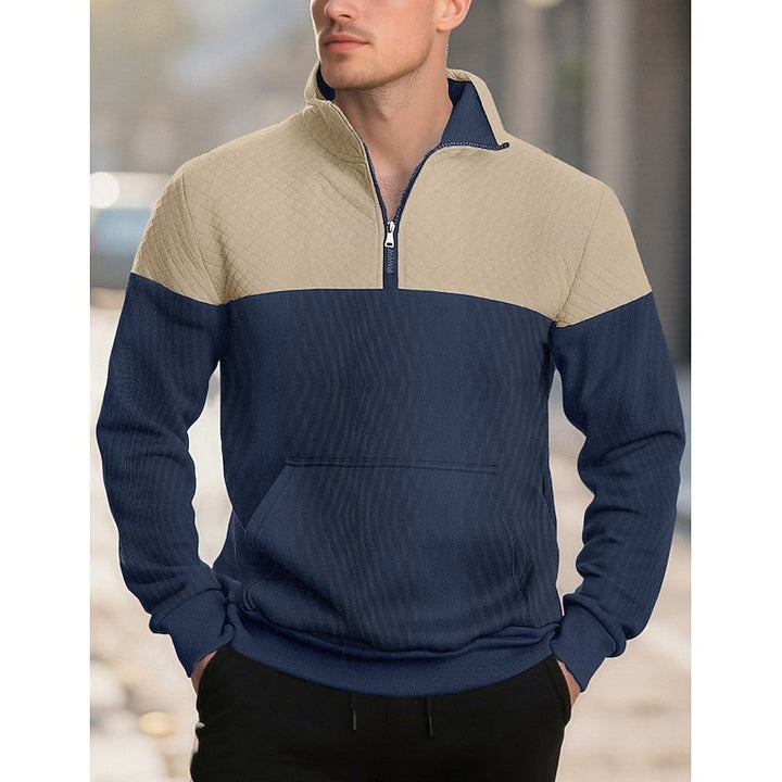 Braxton | Textured Quarter-Zip Sweatshirt