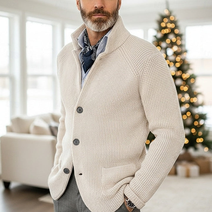 Archer | Textured Stand-Collar Cardigan