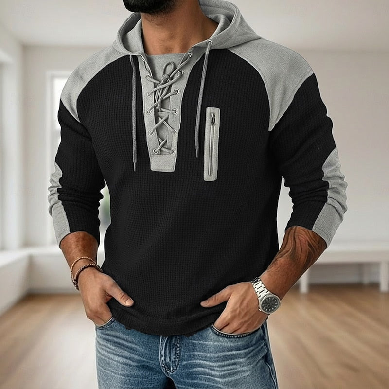 Wesley | Lace-Up Hooded Pullover Hoodie