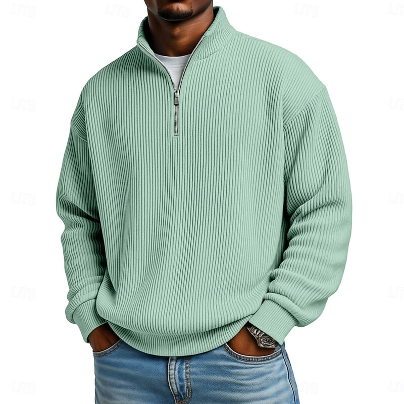 Harlan | Ribbed Quarter-Zip Pullover