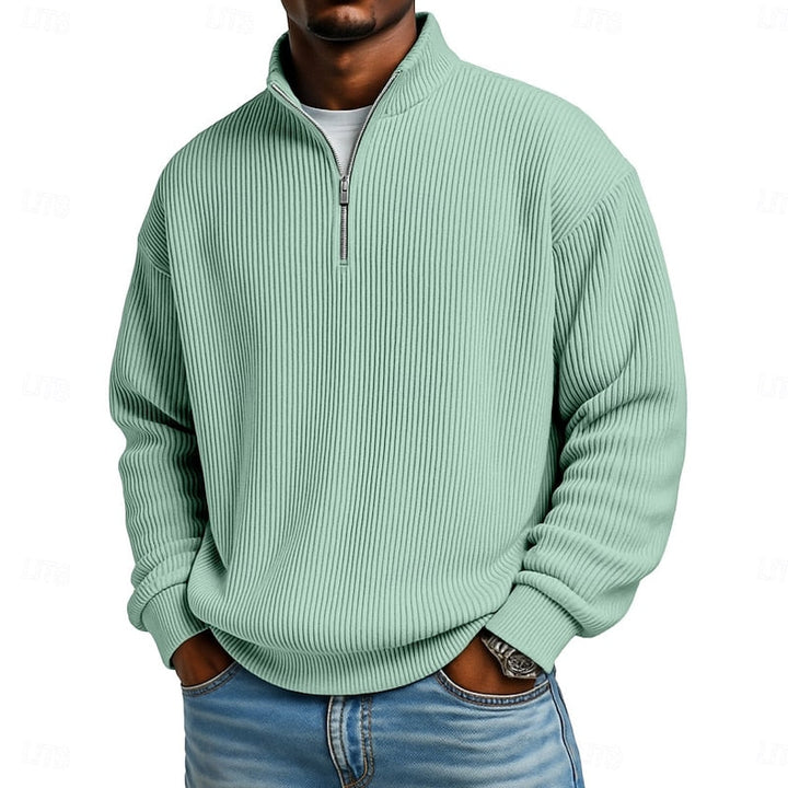 Harlan | Ribbed Quarter-Zip Pullover