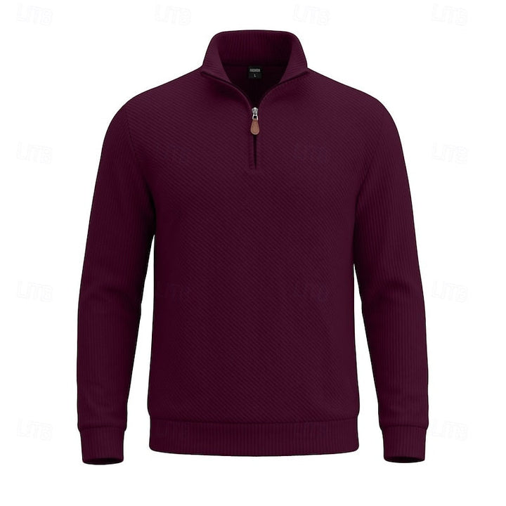 Quentin | Textured Quarter-Zip Pullover
