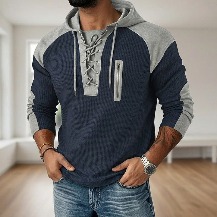 Wesley | Lace-Up Hooded Pullover Hoodie